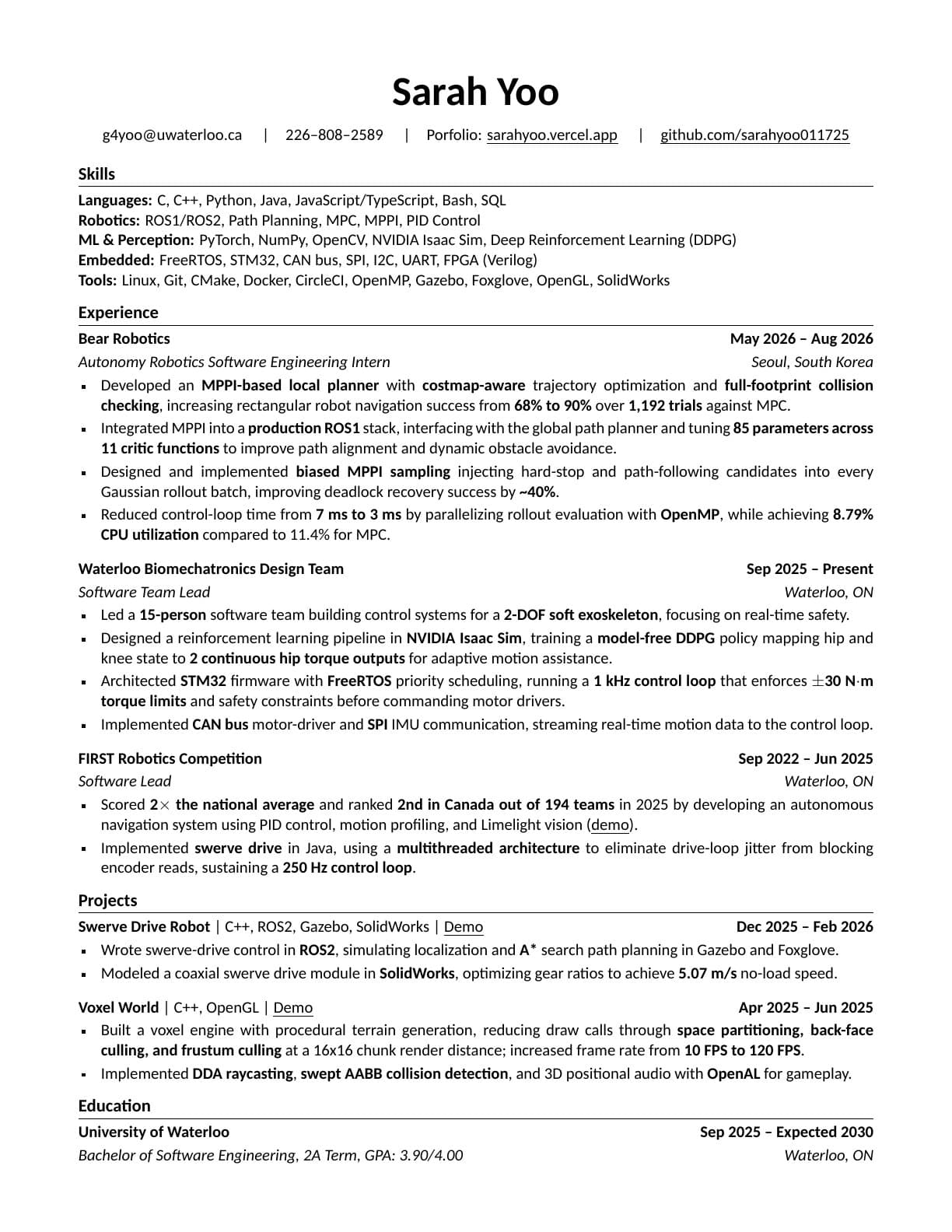 Resume, page 1